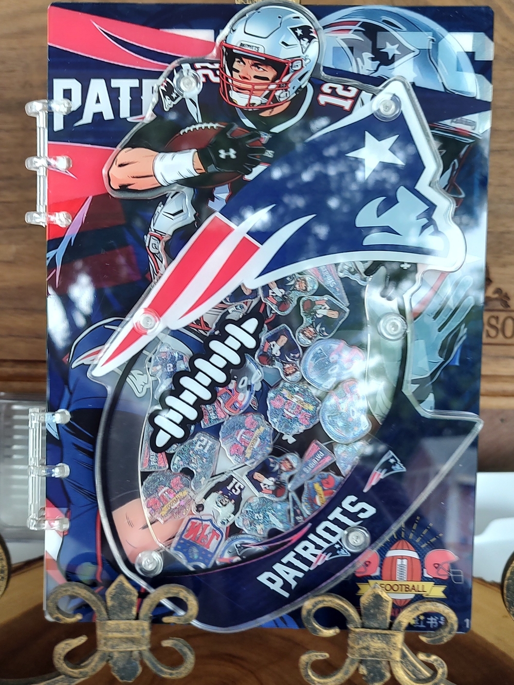 NFL A5 New England Patriots Acrylic Shaker Notebook